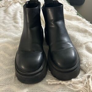 Black Platform ankle Boots